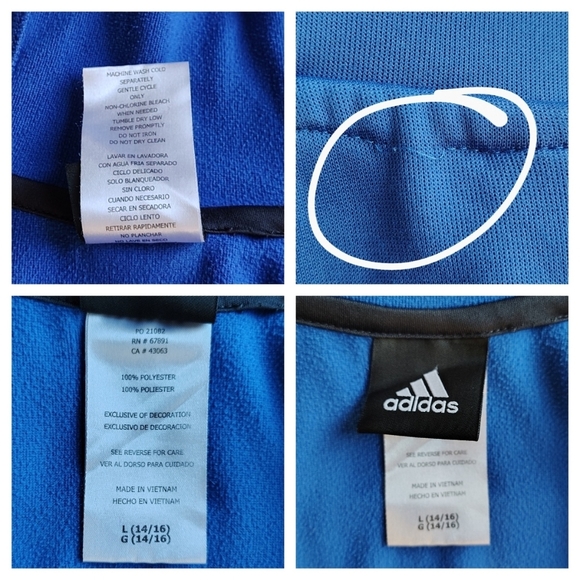 Adidas Youth Boys Hoodie Size Large Hooded Sweatshirt Kangaroo Pouch - Picture 4 of 15